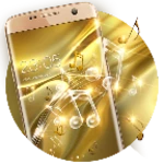 gold silk glitter theme: dynamic luxury music android application logo